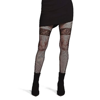 Geometric Band Tight Netted Fishnet Tights