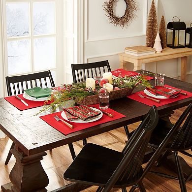 Elrene Home Fashions Holiday Christmas Sentiments Placemat and Napkin Value Set of 8 (4 of Each)