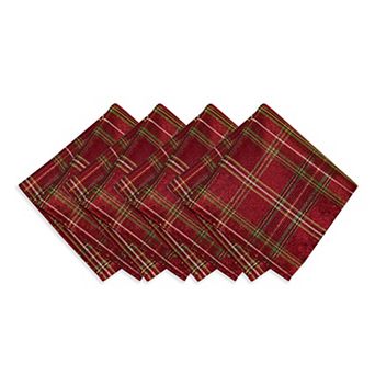 Elrene Home Fashions Shimmering Plaid Napkins, Set of 4