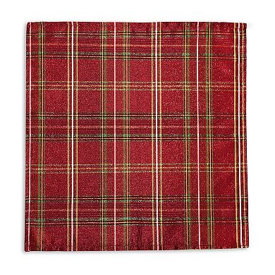 Elrene Home Fashions Shimmering Plaid Napkins, Set of 4