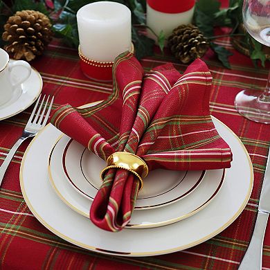 Elrene Home Fashions Shimmering Plaid Napkins, Set of 4
