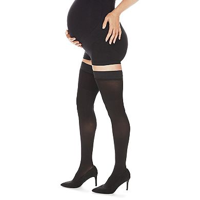 Microfiber Opaque Thigh High Stockings