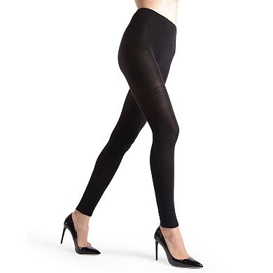 Merino Wool Solid Knit Footless Sweater Tights