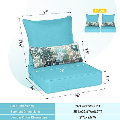 24x24 Outdoor Cushions Enipate Outdoor Deep Seat Cushion Set Of