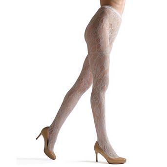Floral Lace Cut-Out Fishnet Tights