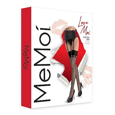 Women's Hide and Seek Fishnet Cutout Cuff Thigh High Stocking