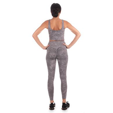 Women's Tie Dye Print Sports Bra with Removable Cups