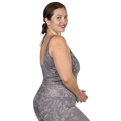 Women's Tie Dye Print Sports Bra with Removable Cups