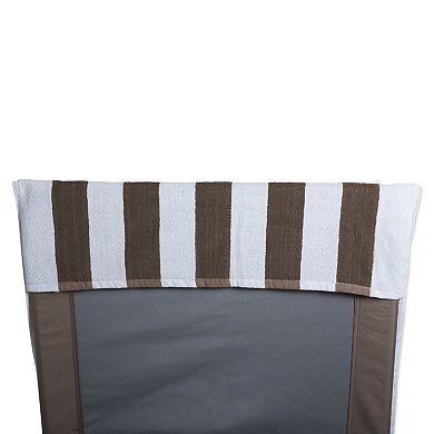 82" Stone Gray and White Striped Rectangular Lounge Chair Beach Towel