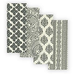 2PK CUISINART Cotton Kitchen Towels Blue Paisley, Black Paisley, Green  Medallion