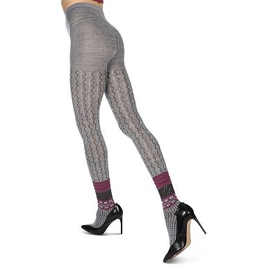 Women's Designernate Cotton Blend Multi-Pattern Sweater Tights