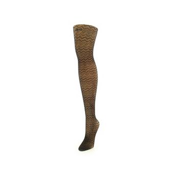 Alternate Zig Zag Pattern Net Tights