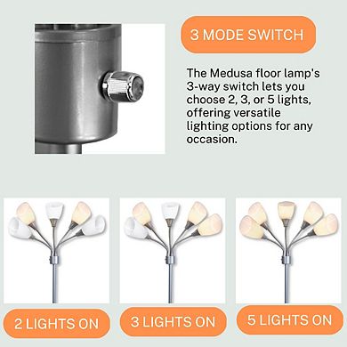 Multi Head 5 Light Floor Lamp