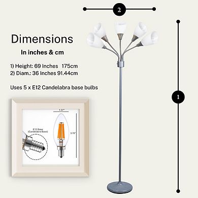 Multi Head 5 Light Floor Lamp