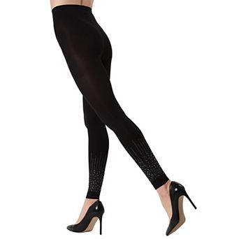 Rhinestone Starburst Footless Opaque Tights