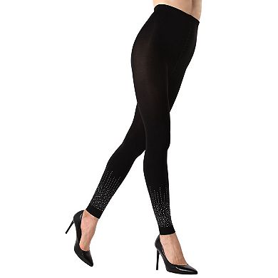 Rhinestone Starburst Footless Opaque Tights