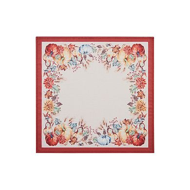 Elrene Home Fashions Botanical Harvest Pumpkin Engineered Napkins, Set of 4