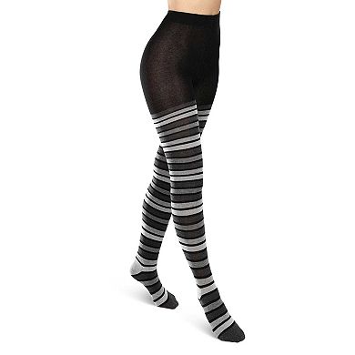 Multi Stripe Cotton Blend Sweater Tights