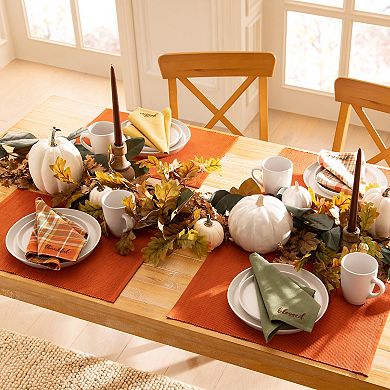 Elrene Home Fashions Harvest Sentiments Placemat and Napkin Value Set of 8 (4 of Each)