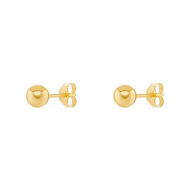 PRIMROSE 14k Gold Polished Ball Stud Earrings
