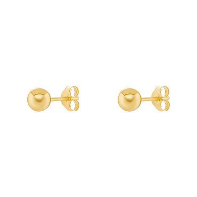 PRIMROSE 14k Gold Polished Ball Stud Earrings
