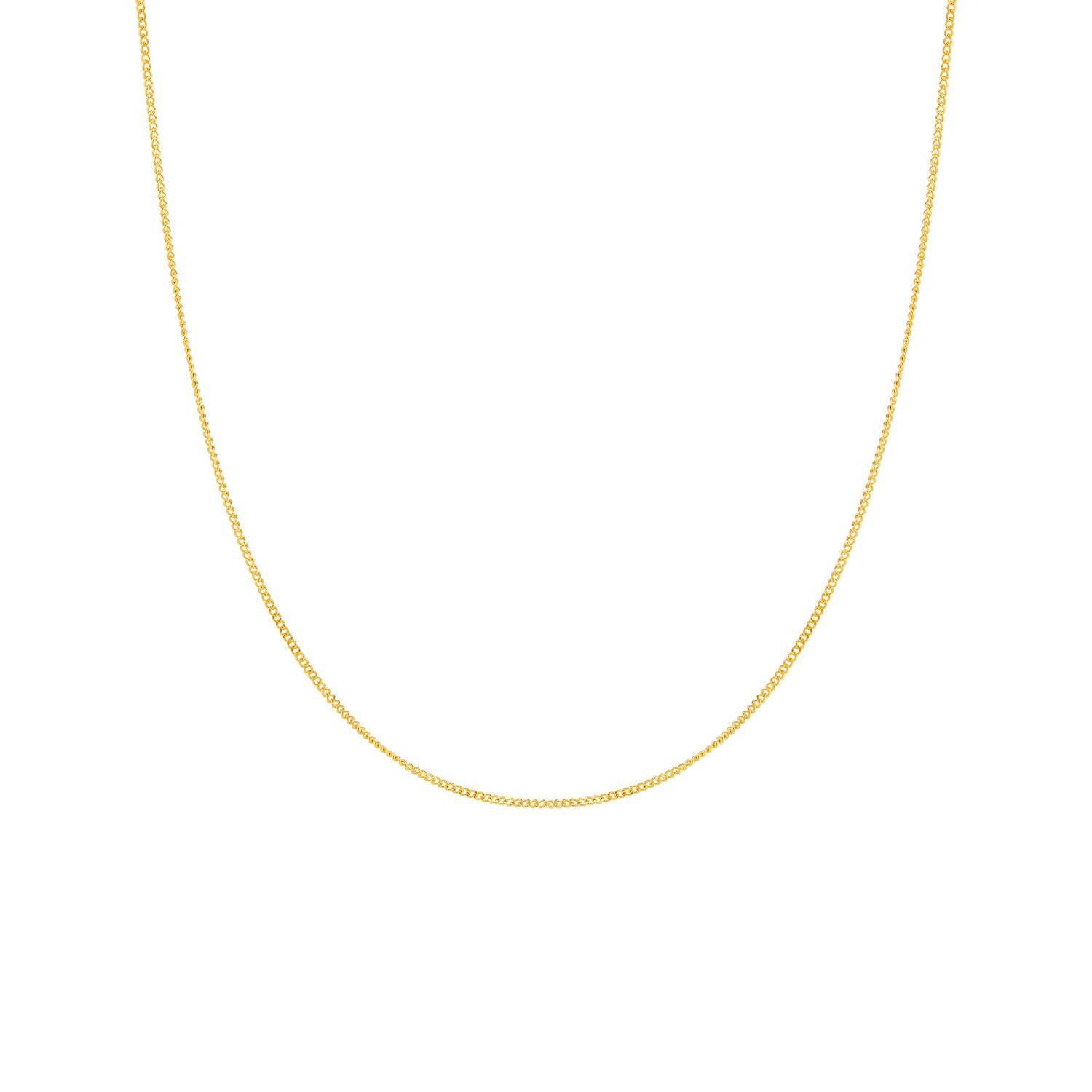 14k Solid Gold 1mm Baby Curb Chain Necklace For Men Women – 16-24 Inch, Multi-Tone Options
