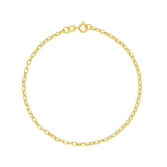 PRIMROSE 14k Gold Hollow Diamond-Cut Oval Belcher Bracelet