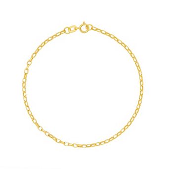 PRIMROSE 14k Gold Hollow Diamond-Cut Oval Belcher Bracelet