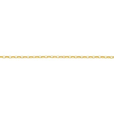 PRIMROSE 14k Gold Hollow Diamond-Cut Oval Belcher Bracelet