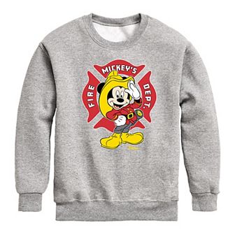 Disney's Mickey Mouse Boys 8-20 Fire Dept. Badge Fleece Sweatshirt