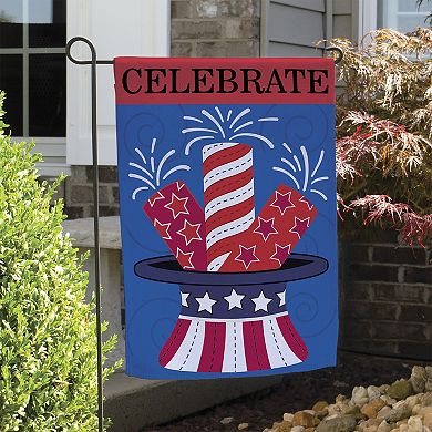 Carson Home Accents Celebrate Hat Garden Flag
