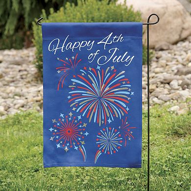 Carson Home Accents Happy 4th of July Fireworks Garden Flag