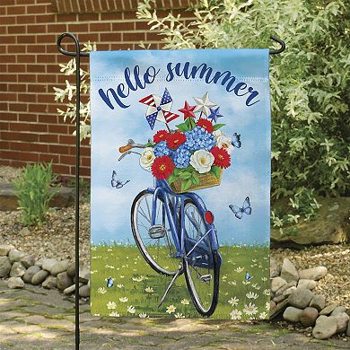 Carson Hello Summer Bike Garden Flag