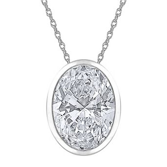 Galaxie Solaire 14k White Gold 1 Carat T.W. Lab-Grown Diamond Solitaire Pendant Necklace