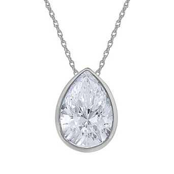 Galaxie Solaire 14k White Gold 1 Carat T.W. Lab-Grown Diamond Solitaire Pendant Necklace