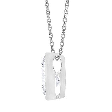 Diamond Medley 14k White Gold 1 Carat T.W. Lab-Grown Diamond Solitaire Pendant Necklace