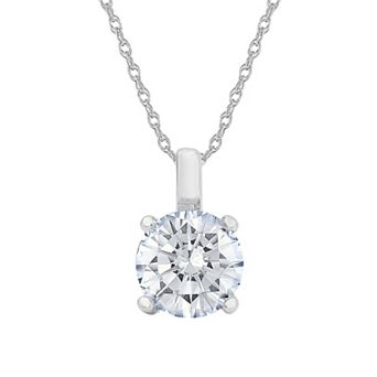 Galaxie Solaire 14k White Gold 1 Carat T.W. Lab-Grown Diamond Solitaire Pendant Necklace