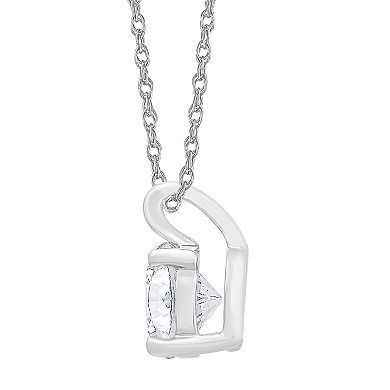 Galaxie Solaire 14k White Gold 1 Carat T.W. Lab-Grown Diamond Solitaire Pendant Necklace