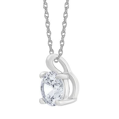 Galaxie Solaire 14k White Gold 1 Carat T.W. Lab-Grown Diamond Solitaire Pendant Necklace