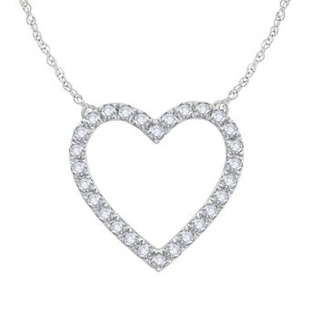 Galaxie Solaire 14k White Gold 1/2 Carat T.W. Lab-Grown Diamond Heart Necklace