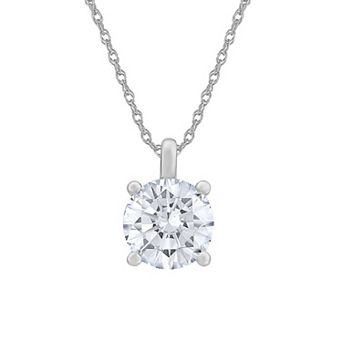 Galaxie Solaire 14k White Gold 3/4 Carat T.W. Lab-Grown Diamond Solitaire Pendant Necklace