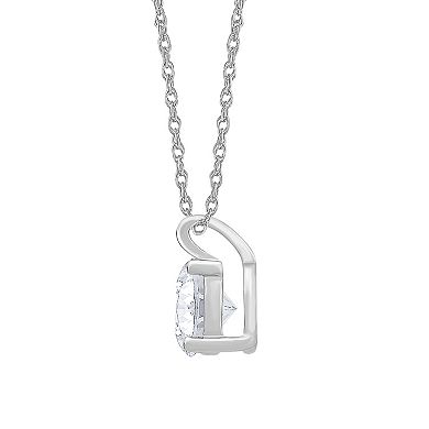 Diamond Medley 14k White Gold 3/4 Carat T.W. Lab-Grown Diamond Solitaire Pendant Necklace