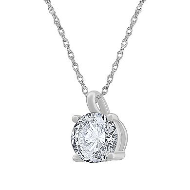 Diamond Medley 14k White Gold 3/4 Carat T.W. Lab-Grown Diamond Solitaire Pendant Necklace