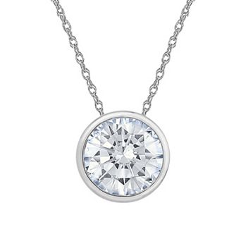Galaxie Solaire 14k White Gold 1 Carat T.W. Lab-Grown Diamond Solitaire Pendant Necklace