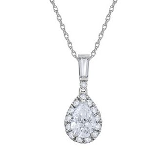Galaxie Solaire 14k White Gold 3/4 Carat T.W. Lab-Grown Diamond Drop Pendant Necklace