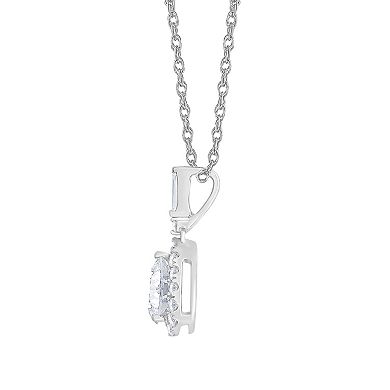 Galaxie Solaire 14k White Gold 3/4 Carat T.W. Lab-Grown Diamond Drop Pendant Necklace