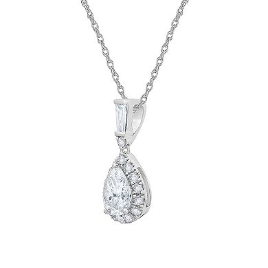 Galaxie Solaire 14k White Gold 3/4 Carat T.W. Lab-Grown Diamond Drop Pendant Necklace