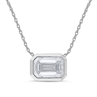 Diamond Medley 14k White Gold 1 Carat T.W. Lab-Grown Diamond Solitaire Pendant Necklace