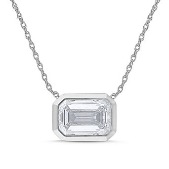 Galaxie Solaire 14k White Gold 1 Carat T.W. Lab-Grown Diamond Solitaire Pendant Necklace
