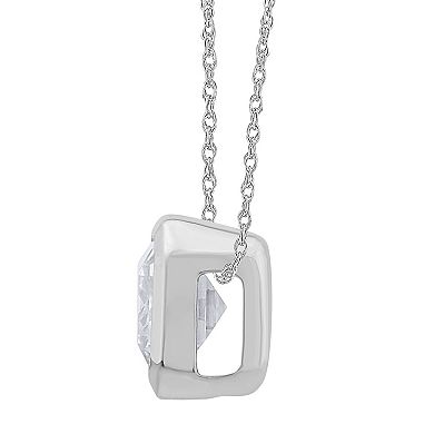 Diamond Medley 14k White Gold 1 Carat T.W. Lab-Grown Diamond Solitaire Pendant Necklace